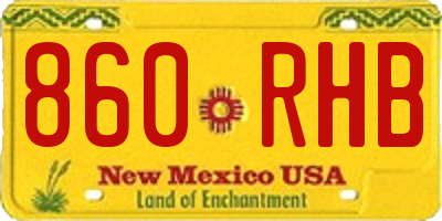 NM license plate 860RHB