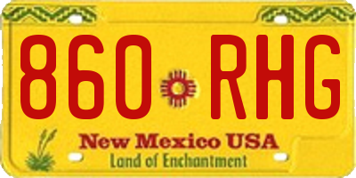 NM license plate 860RHG
