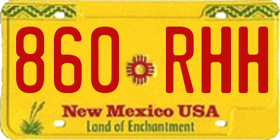 NM license plate 860RHH
