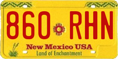 NM license plate 860RHN