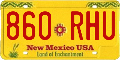 NM license plate 860RHU