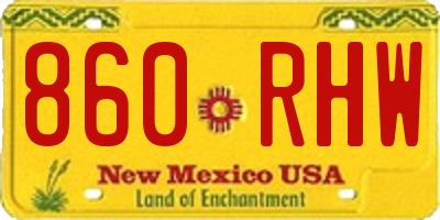 NM license plate 860RHW