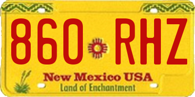 NM license plate 860RHZ