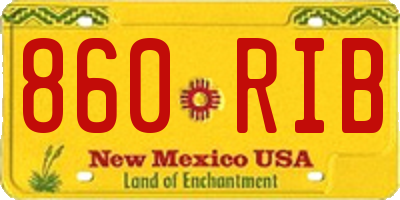 NM license plate 860RIB
