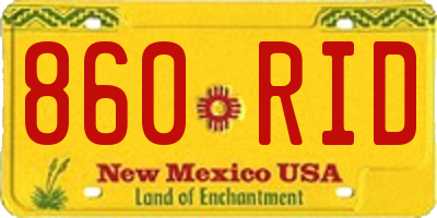 NM license plate 860RID