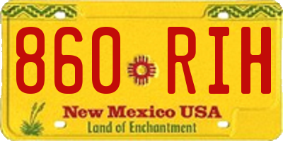 NM license plate 860RIH