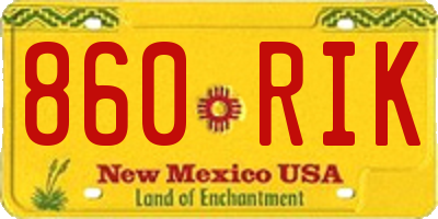 NM license plate 860RIK