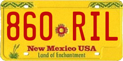NM license plate 860RIL