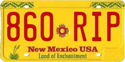 NM license plate 860RIP