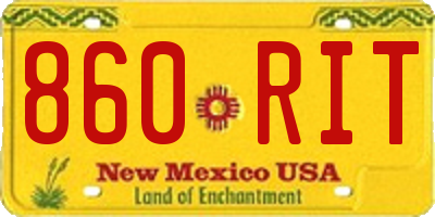 NM license plate 860RIT