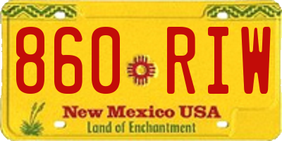 NM license plate 860RIW