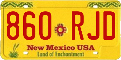 NM license plate 860RJD