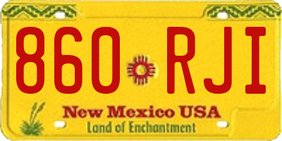 NM license plate 860RJI