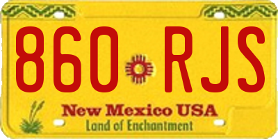 NM license plate 860RJS