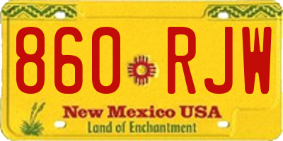 NM license plate 860RJW
