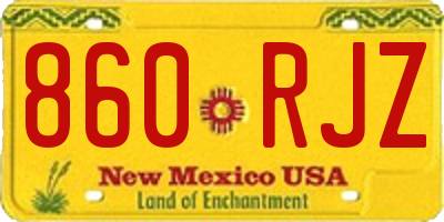 NM license plate 860RJZ