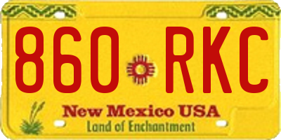 NM license plate 860RKC