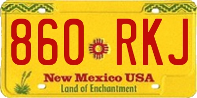 NM license plate 860RKJ