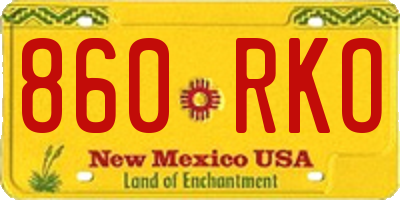 NM license plate 860RKO