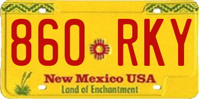 NM license plate 860RKY