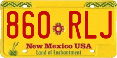 NM license plate 860RLJ