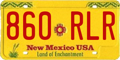 NM license plate 860RLR