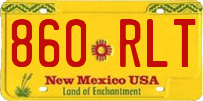 NM license plate 860RLT