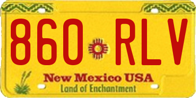 NM license plate 860RLV