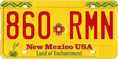 NM license plate 860RMN