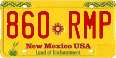 NM license plate 860RMP
