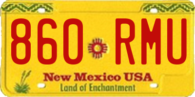 NM license plate 860RMU