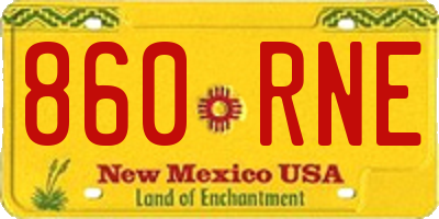 NM license plate 860RNE