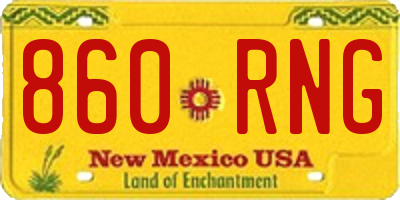 NM license plate 860RNG