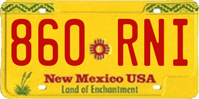 NM license plate 860RNI