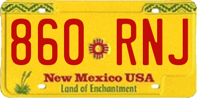 NM license plate 860RNJ