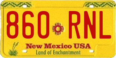 NM license plate 860RNL