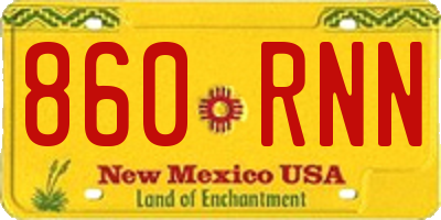 NM license plate 860RNN