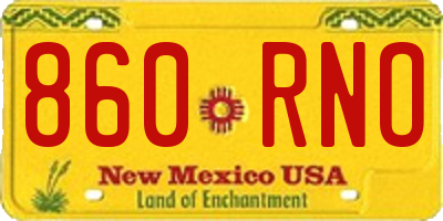 NM license plate 860RNO
