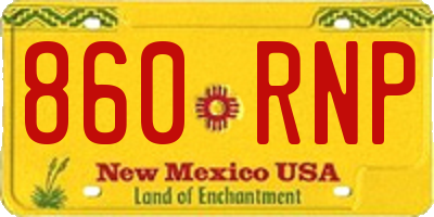 NM license plate 860RNP