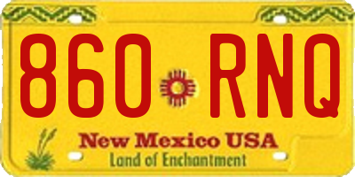 NM license plate 860RNQ