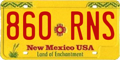NM license plate 860RNS
