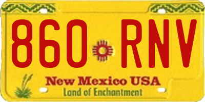 NM license plate 860RNV