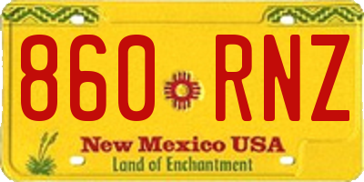NM license plate 860RNZ