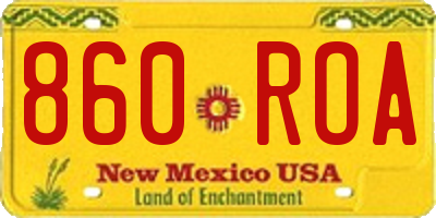 NM license plate 860ROA