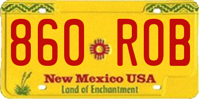 NM license plate 860ROB