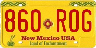 NM license plate 860ROG