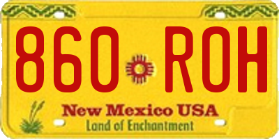 NM license plate 860ROH
