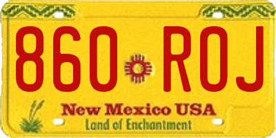 NM license plate 860ROJ