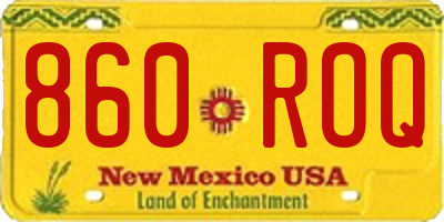 NM license plate 860ROQ