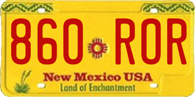 NM license plate 860ROR